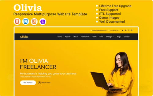 Olivia Web Design & Development HTML5 Responsive Website Template