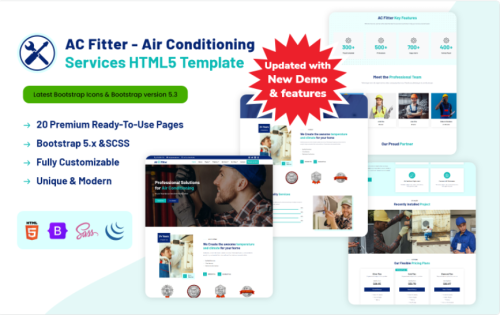 AC Fitter - Air Conditioning Services HTML5 Template Website Template