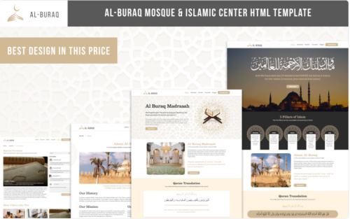 Al-Buraq – Mosque and Islamic Center HTML Template Website Template