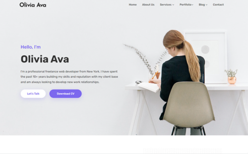 Olivia - Personal Portfolio Website Template