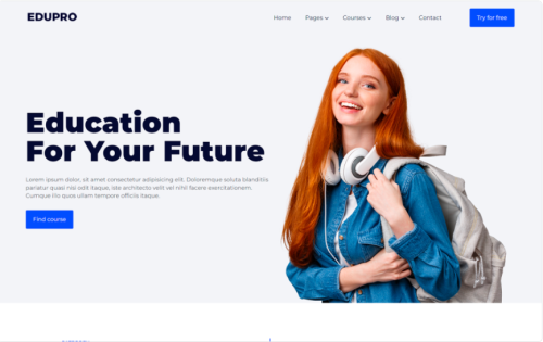 EDUPRO - Education Courses HTML5 Template Website Template