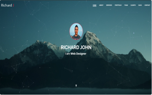 Richard John Personal Portfolio One Page HTML5 Template Website Template