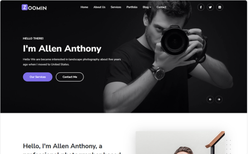 Zoomin - Photography Portfolio Website Template