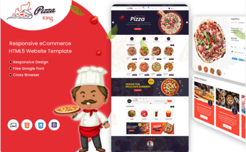 PizzaKing Html Website Template For Pizza, Cafe, Burger Selling And Restaurant Owners