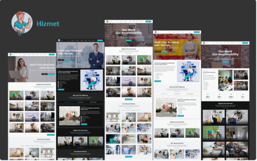 Hizmet - Service Provider Company for Home, Office, Personal Work HTML Bootstrap Website Template