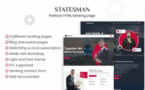 Statesman - Vote Campaign and Political Website Template