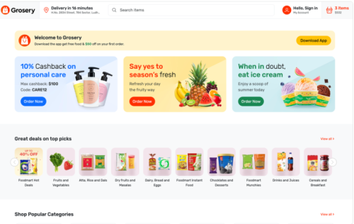 Grosery - Online Grocery Supermarket HTML Template Website Template