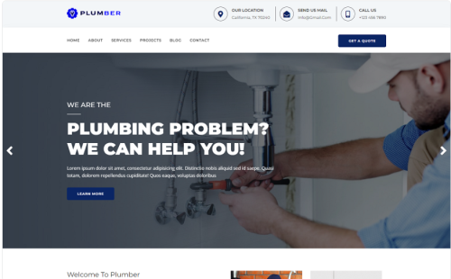 Plumbing Repair Construction Html Templates Website Template