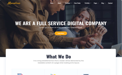 Monoline - Design Agency HTML Template Website Template