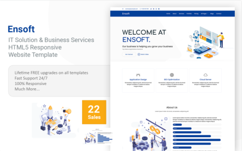 Ensoft - IT Solutions & Business Services Multipurpose Responsive Website Template