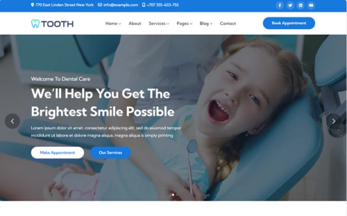 Tooth - Dentist & Dental Care HTML Template Website Template