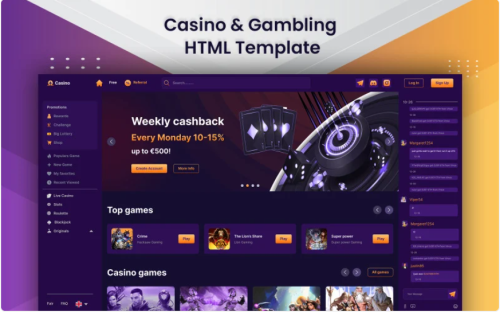 Casino - Casino & Gambling HTML Template Website Template