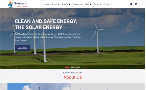 Sunspot - Solar Energy React Website Template