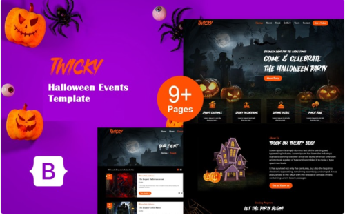 Twicky - Halloween Events and Party Website HTML Template Website Template