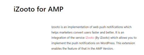 Izooto for AMP