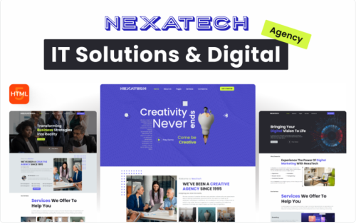 Nextatech - A Versatile HTML Template for IT Solutions and Digital Agency Websites Website Template