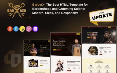 BarberX - The Best HTML Template for Barbershops and Grooming Salons: Modern, Sleek, and Responsive Website Template