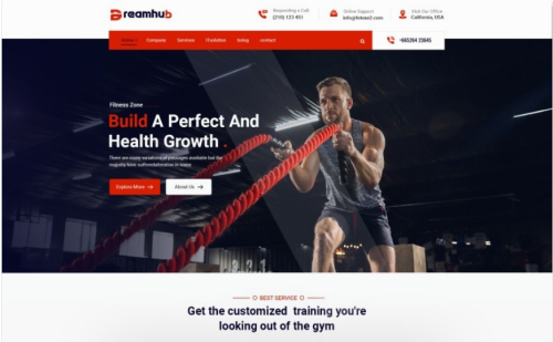 Dreamhub - Fitness HTML5 Template Website Template