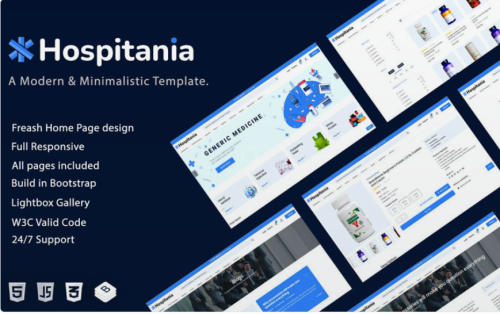 Hospitania - React Redux NextJS Pharmacy & Drug and Medical Store eCommerce Template Website Template