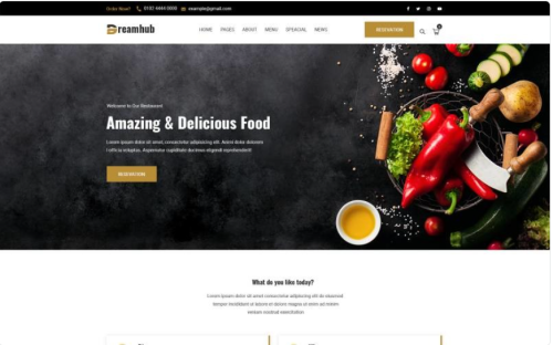 Dreamhub - Fast-Food Restaurant HTML5 Template Website Template