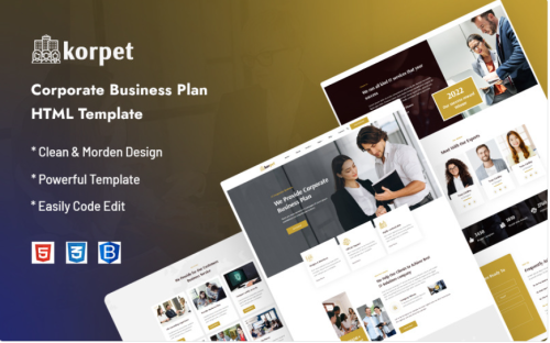 Korpret – Corporate Business Plan Website Template