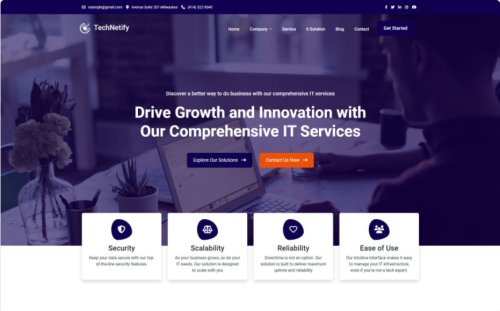 TechNetify - IT Solution & Multi-Purpose HTML5 Template Website Template