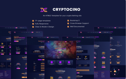 CryptoCino - Crypto-Betting HTML5 Template Website Template