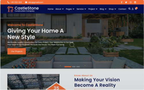 CastleStone - Construction Company React Website Template