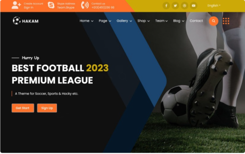 Hakam - Scoccer Clup & Sports Website Template