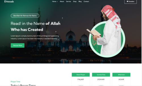 Ehtesab - Islamic Centre and Mosque HTML Template Website Template