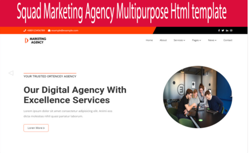 Squad Marketing Agency Multipurpose Html template Website Template