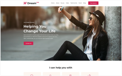 DreamHub Life Coach HTML5 Template Website Template