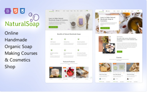 NaturalSoap – Online Handmade Organic Soap Making Courses & Cosmetics Shop Website Template