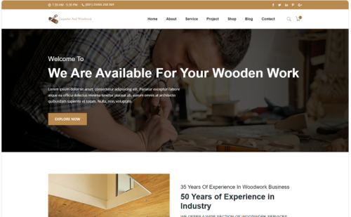 Carpenter And Woodwork HTML Template Website Template