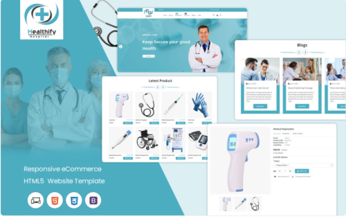 Healthify Web : Responsive HTML Template for Hospital and Medical Equipment Sales Website Template