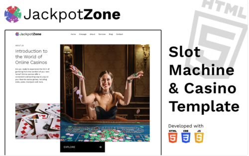 JackpotZone ♠ HTML5 Website Template for Online Slot Machine and Casino Websites easy to customize