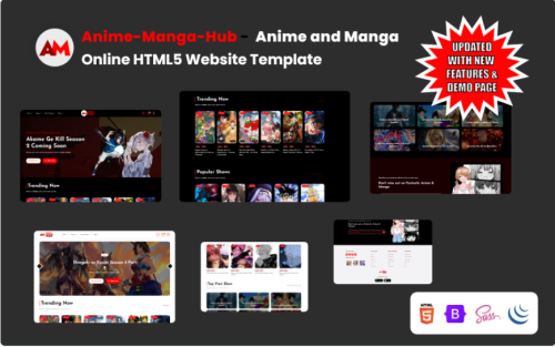 Anime&Manga-Hub - Anime and Manga Online HTML5 Website Template