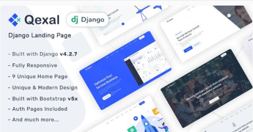 Qexal - HTML & Django Landing Page Template