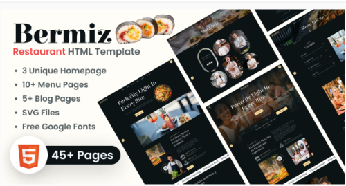 Multipurpose Restaurant and Food Delivery HTML Template | Bermiz