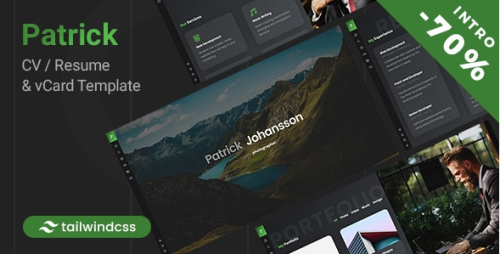 Patrick - Tailwind CSS Personal Portfolio Template