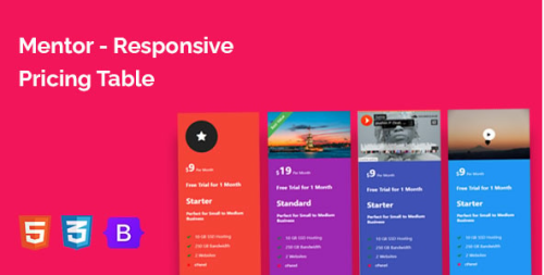 Mentor - Responsive Pricing Table