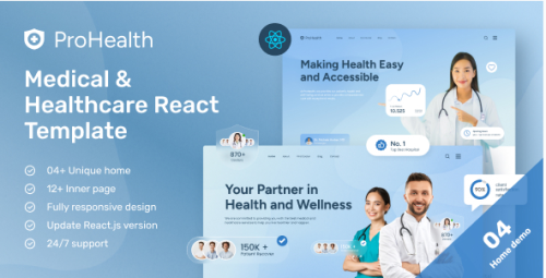 ProHealth - Medical and Healthcare ReactJS Template