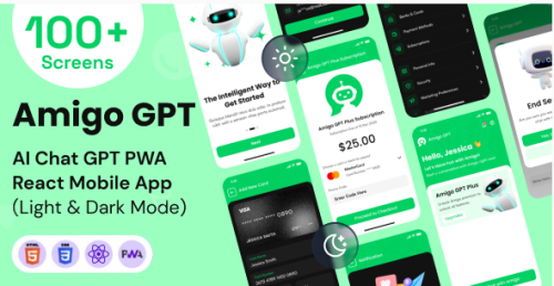 AI Chatbot GPT Mobile App PWA React Template - Amigo Chat GPT