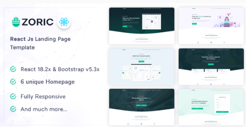 Zoric - React Responsive Landing Page Template