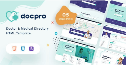 Docpro - Doctors directory and Book Online template
