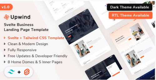 Upwind - Svelte Landing Page Template