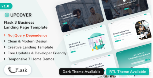 Upcover - Flask 3 Landing Page Template