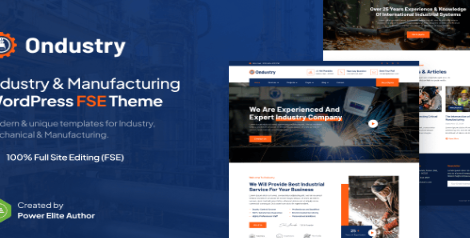 Ondustry – Industry & Manufacturing FSE WordPress Theme 1.0.1
