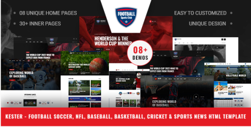 Kester -Soccer & Mega Sports HTML Template