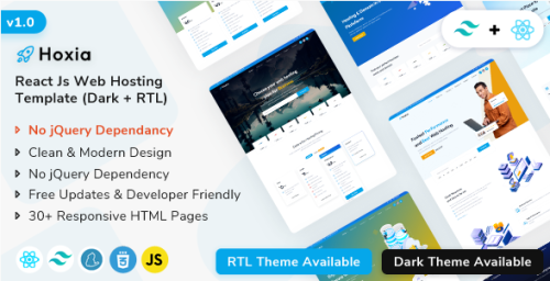 Hoxia React - Web Hosting & Web Domain Template